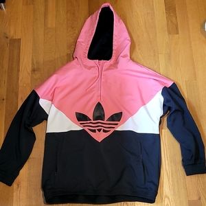 New, Small Adidas Hoodie, Pink/Black